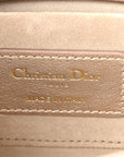 Metallic Lambskin Cannage Small Lady D-Joy Champagne