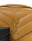 Lambskin Chevron Quilted Small Loulou Bag Sunflower