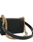 Caviar Quilted Small Boy Flap Black