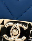 Lambskin Chevron Quilted New Medium Boy Flap Blue