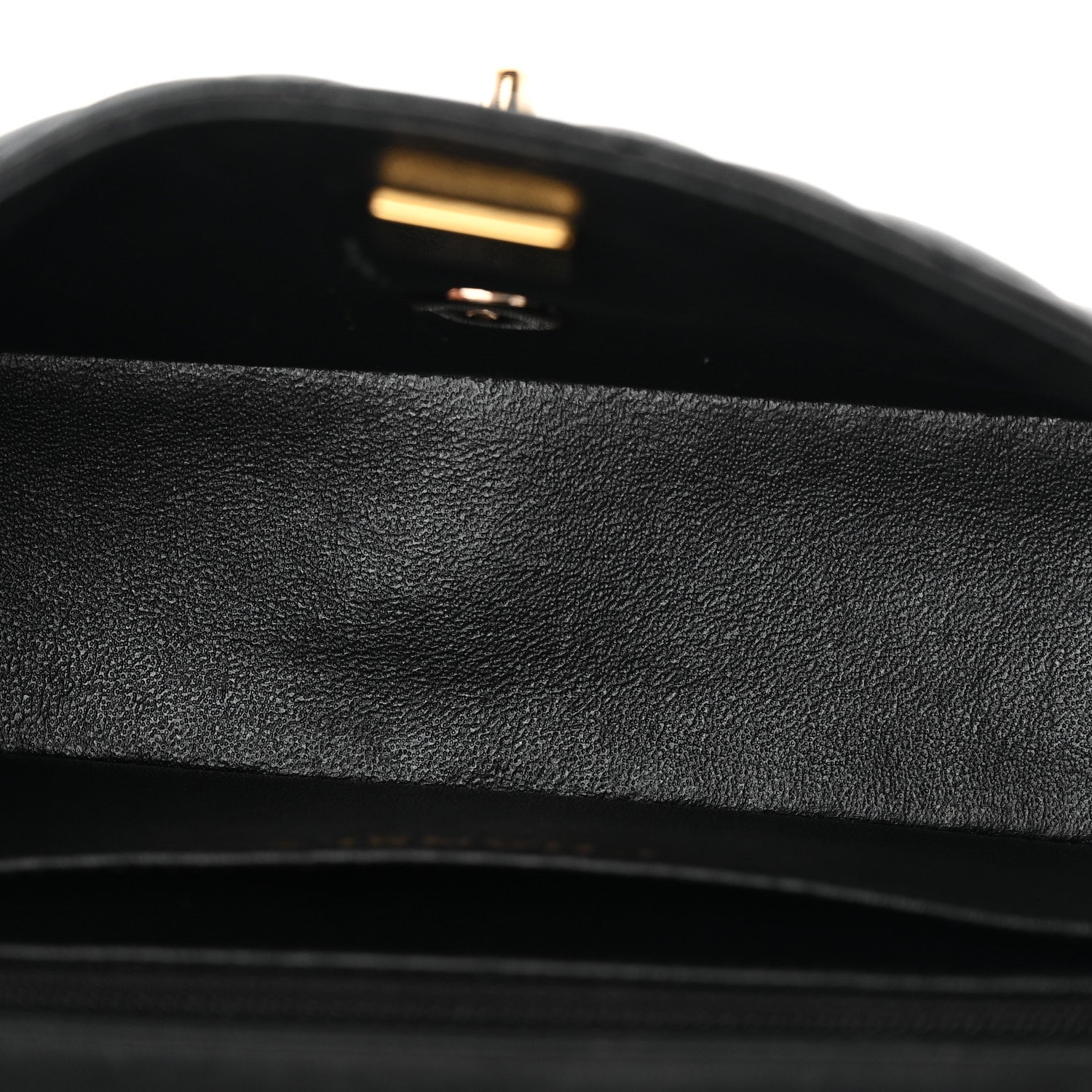 Lambskin Quilted Mini Rectangular Flap Black