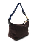 Corduroy Pouch Bag Ebony Baltic Blue