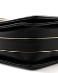 Lambskin Braided Woven Medium Boy Flap Navy Black