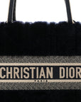 Shearling Cannage Medium Book Tote Deep Blue Natural