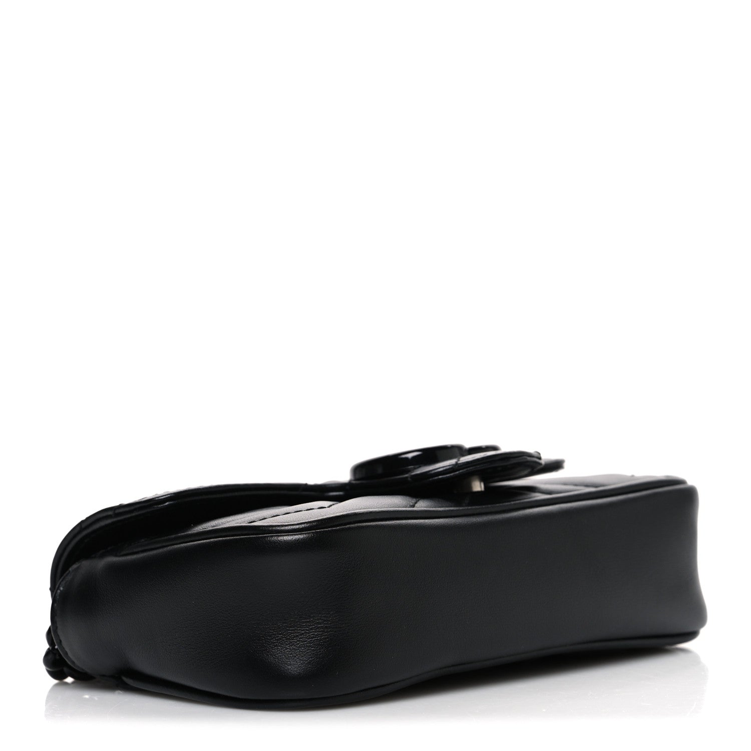 Calfskin Matelasse Monochrome GG Marmont Chain Belt Bag Black