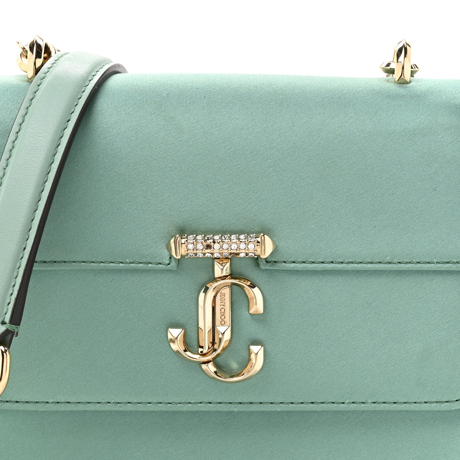 Satin Pearl Varenne Shoulder Bag Green