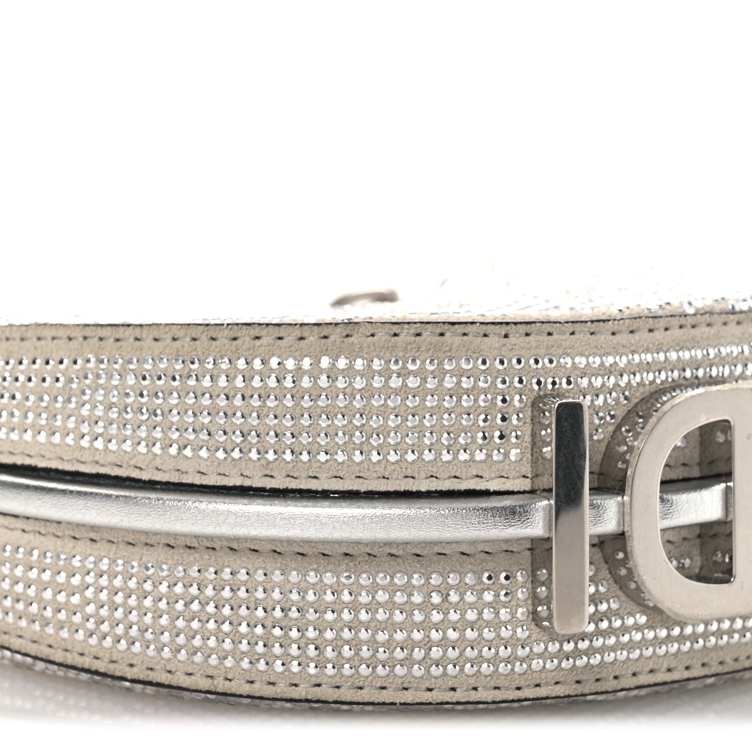 Crystal Vitello Laminato Suede FF Nano FNDIgraphy Hobo Charm Grey