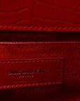 Calfskin Crocodile Embossed Medium Monogram Sunset Rouge Eros
