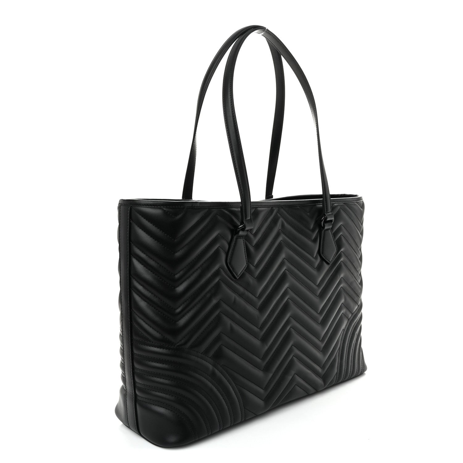 Calfskin Matelasse Monochrome Large GG Marmont Tote Bag Black