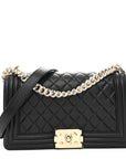 Caviar Quilted Medium Boy Flap Black