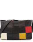 Paper Calfskin Maxi Intreccio Cassette Crossbody Bag Brown Multicolor