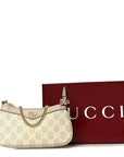 GG Supreme Monogram Textured Dollar Calfskin Web Mini Ophidia GG Handbag Beige Mystic White Oatmeal