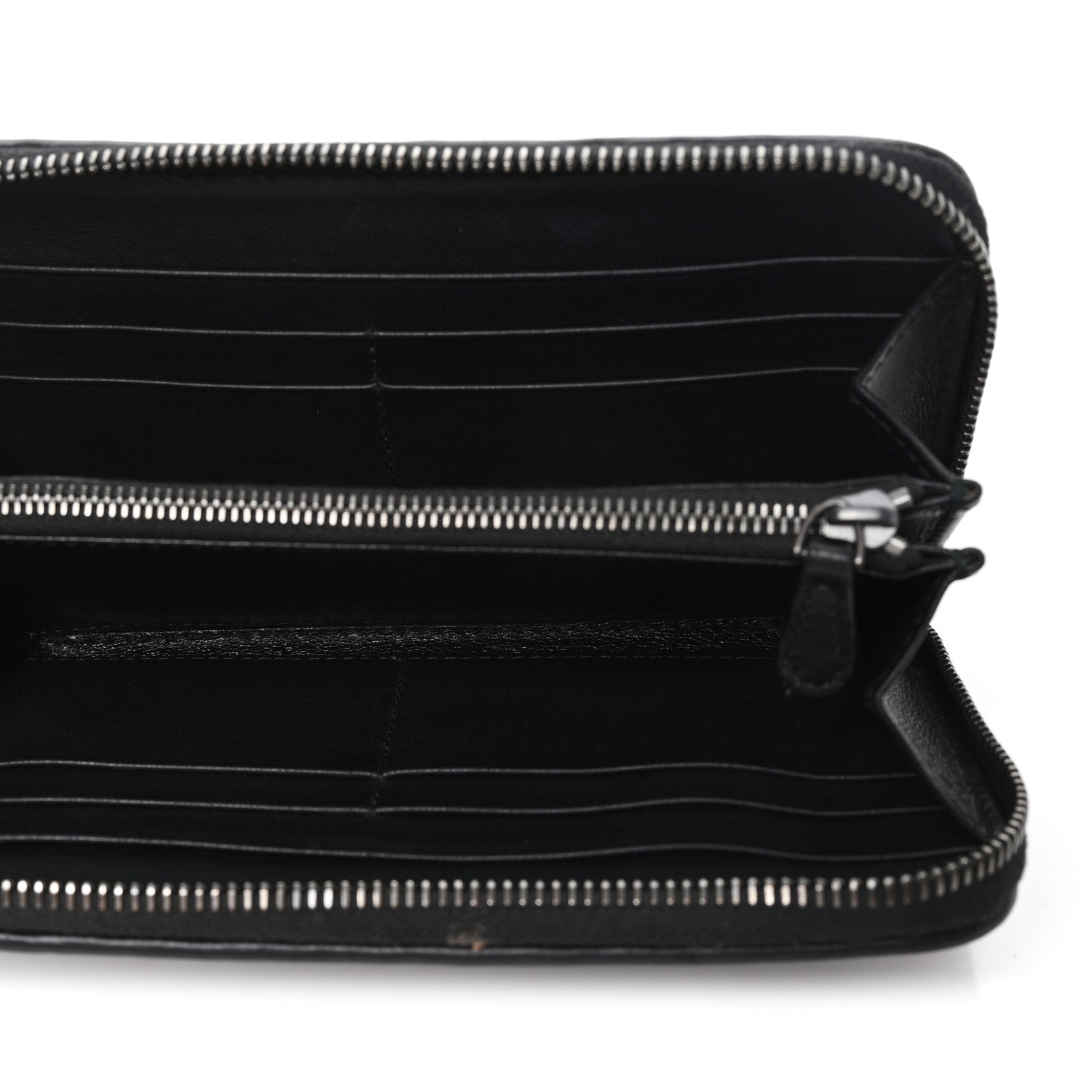 Nappa Intrecciato Zip Around Wallet Black