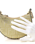 Crystal Vitello Laminato Suede FF Nano FNDIgraphy Hobo Bag Platino