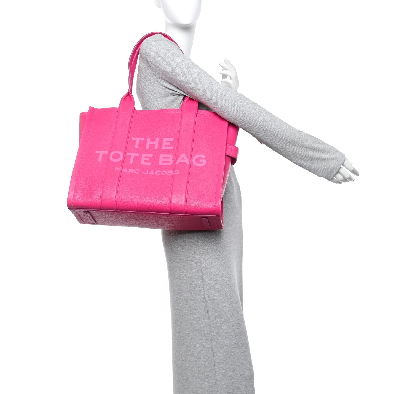 Grained Calfskin Large The Tote Bag Hot Pink
