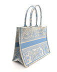 Canvas Embroidered Medium D1ORiviera Toile De Jouy Book Tote Light Blue