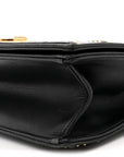 Lambskin Studded Medium D1ORama Flap Bag Black