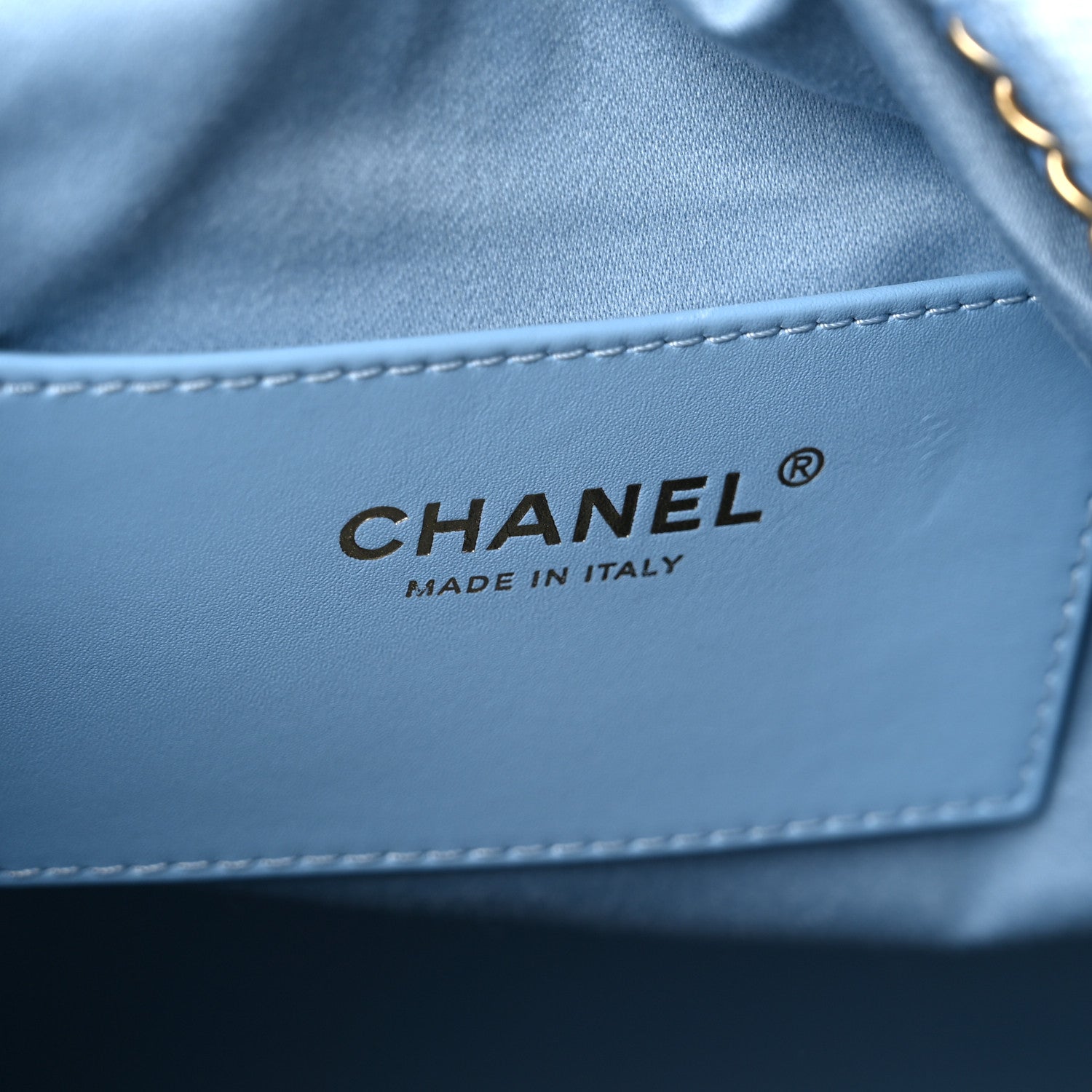 Washed Denim Quilted Medium CHNL 25 Handbag Blue