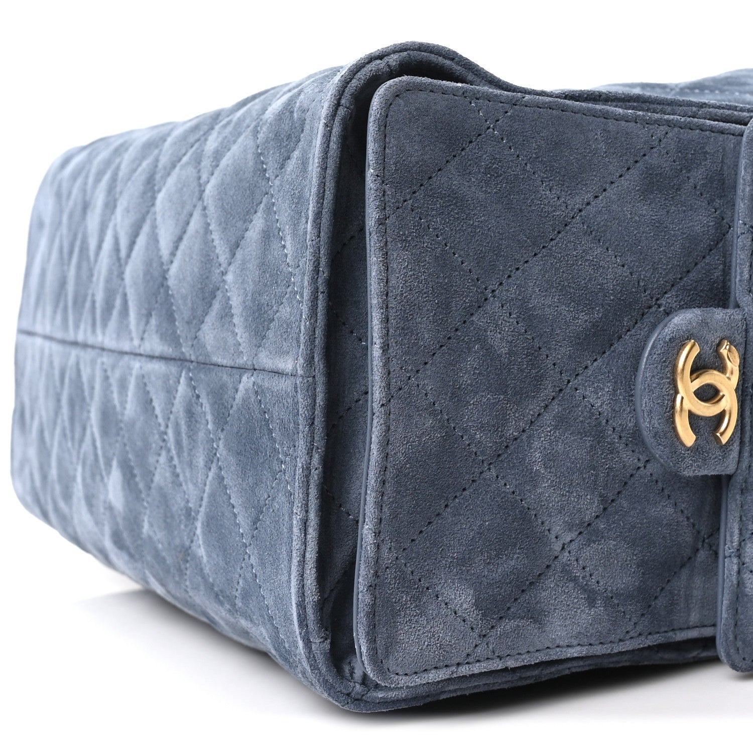 Suede Quilted Medium CHNL 25 Handbag Blue