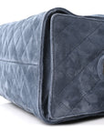 Suede Quilted Medium CHNL 25 Handbag Blue