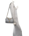 Goatskin Quilted Medium CHNL 19 Flap Grey