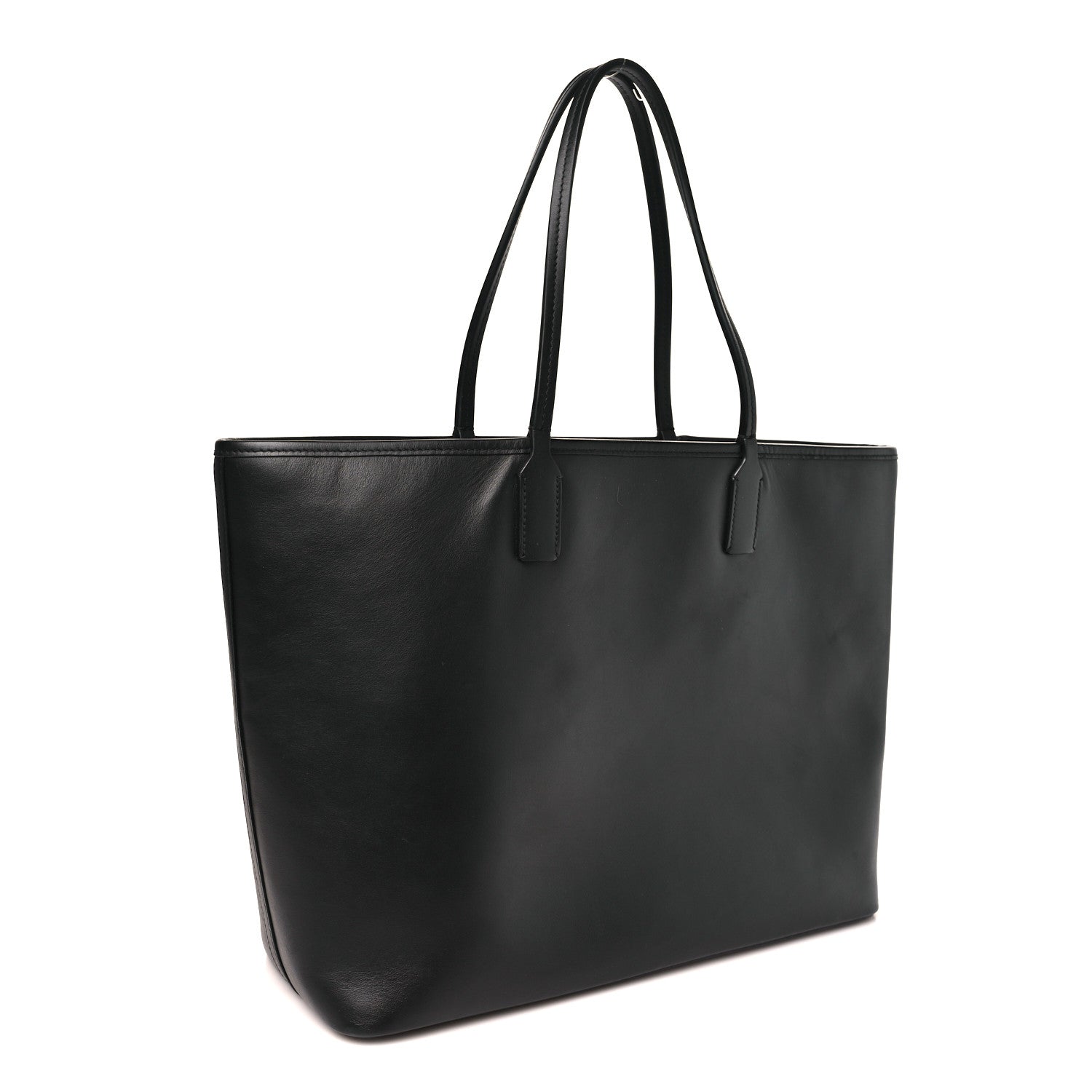 DOLCE GABBANA Calfskin Medium Fefe Tote Black