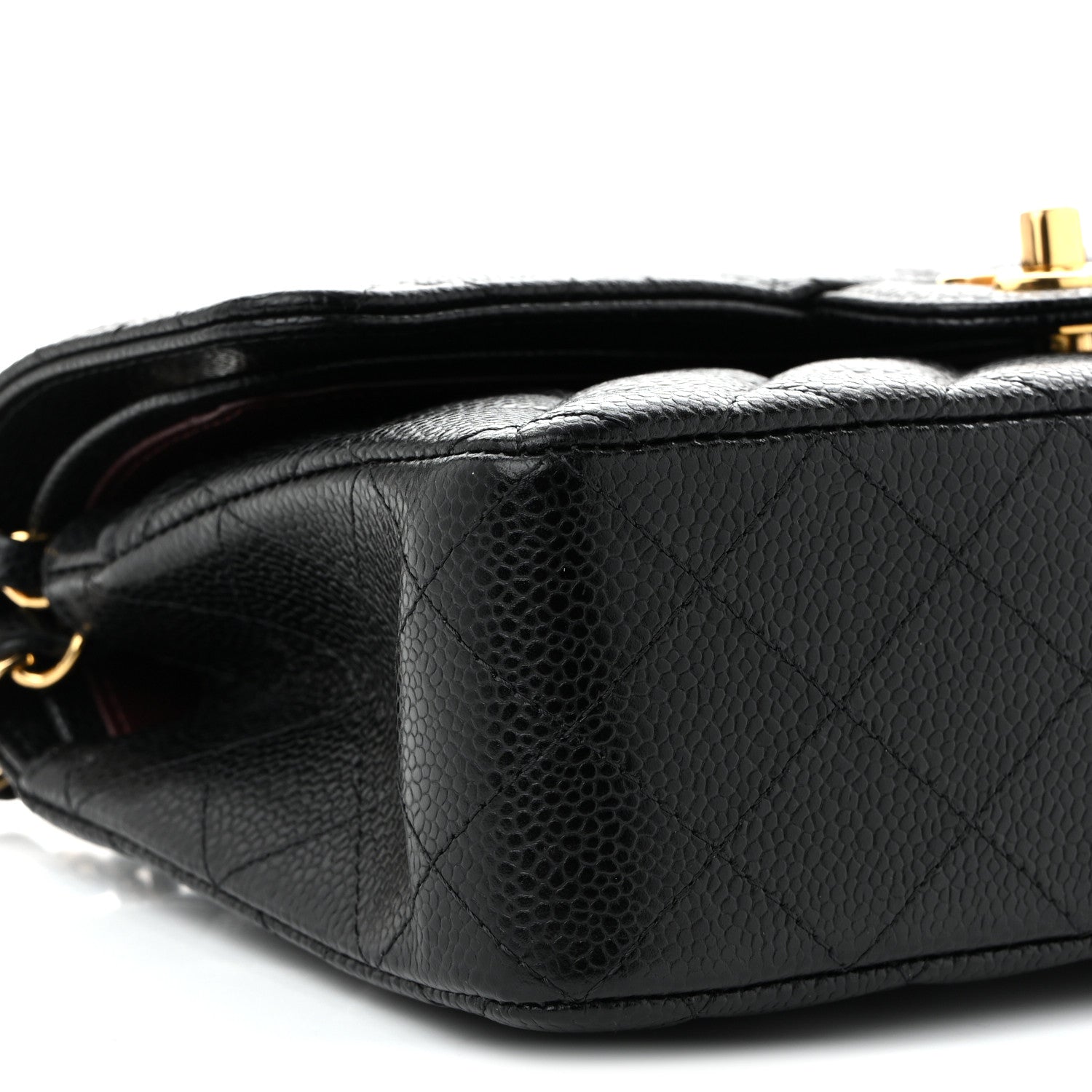 Caviar Quilted Small Double Flap Black