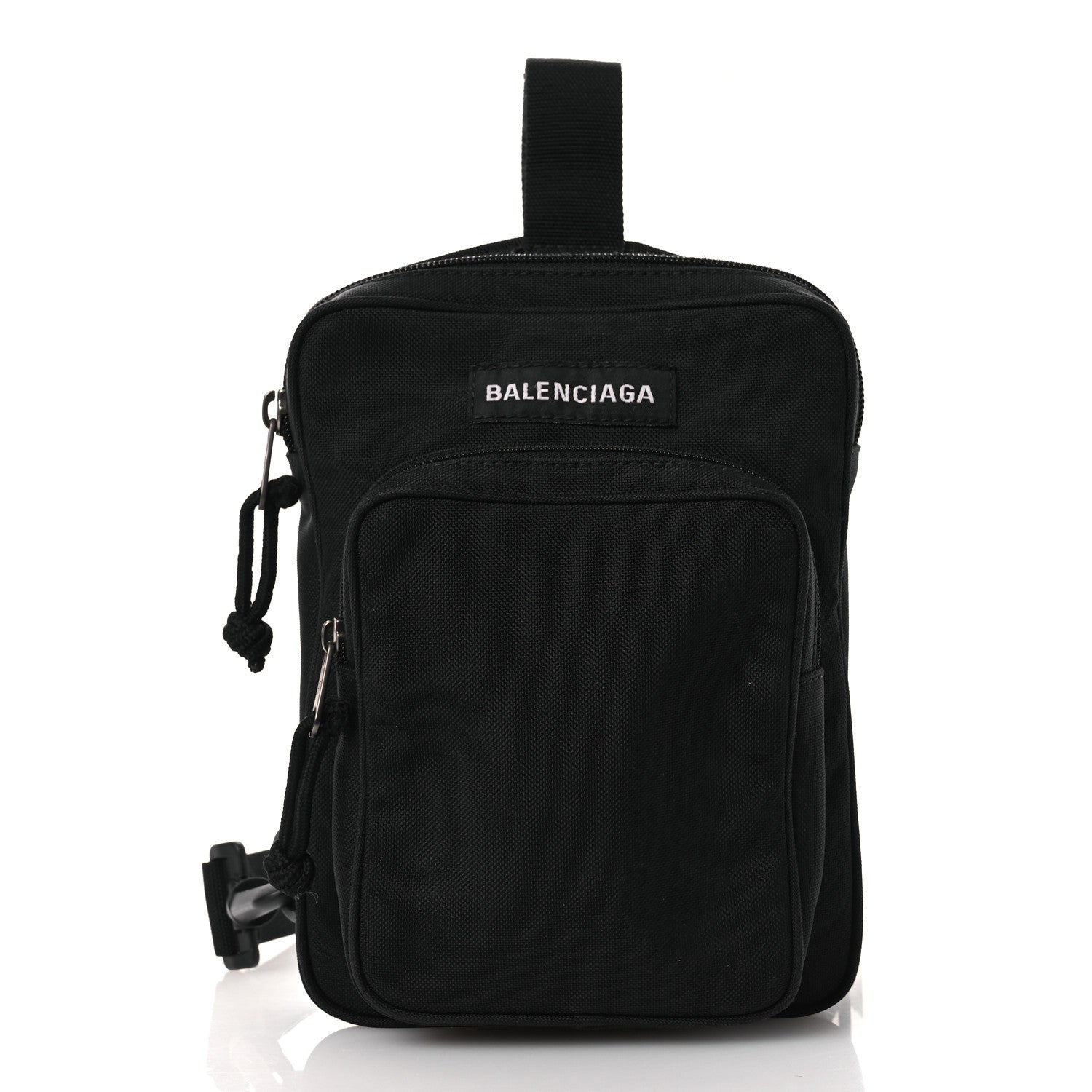 Nylon Logo Explorer Crossbody Messenger Bag Black