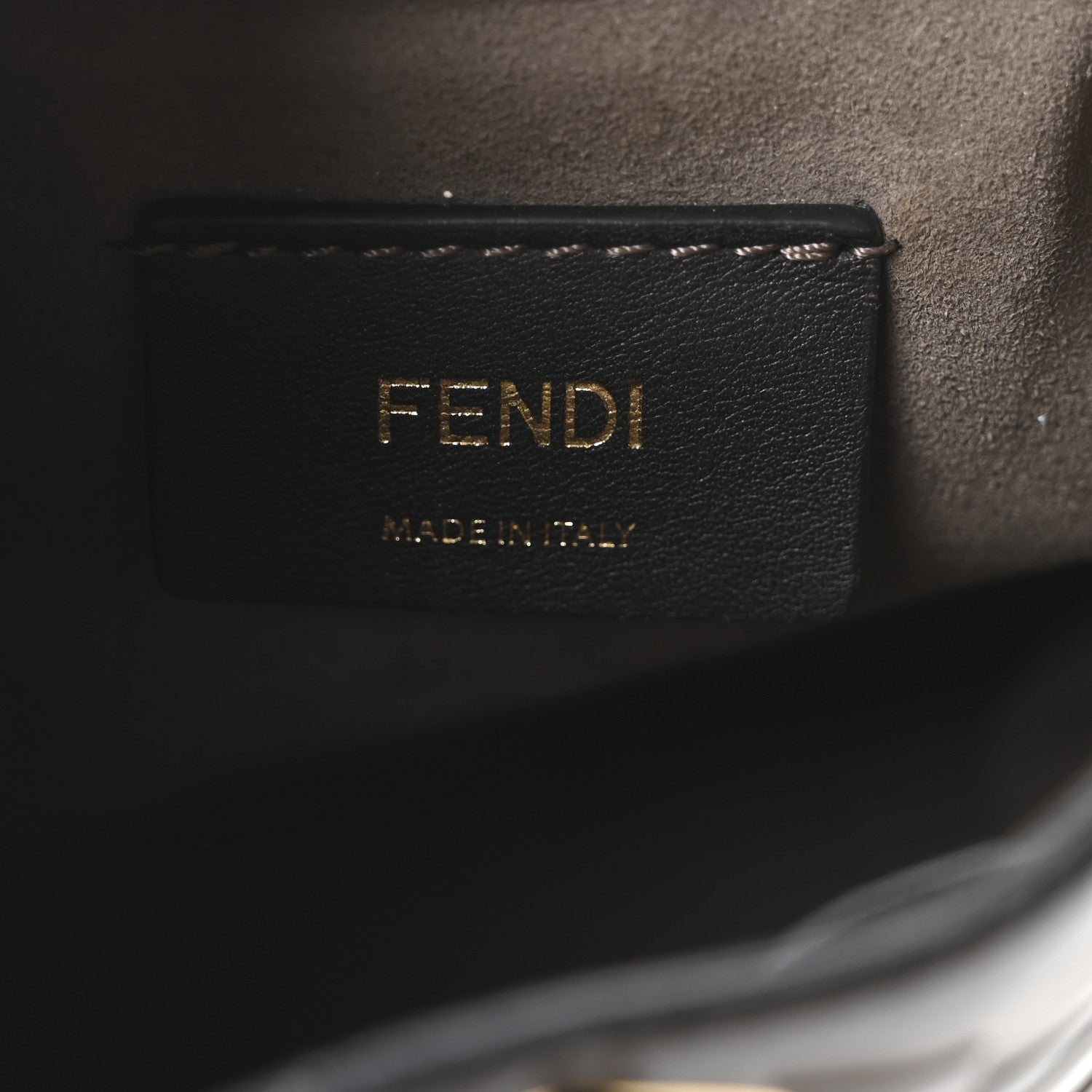 Vitello Liberty F is FNDI Bi-Color FF 1974 Embossed Mini Mon Tresor Bucket Bag Maya Black