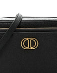 Grained Calfskin Caro Double Pouch Black