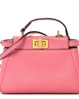 Shiny Nappa Micro Peekaboo Iconic Satchel  Rosa Fluo