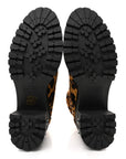 Cavallino Calf Hair Leopard Lace Up Boots 37.5 Miele