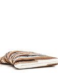 Cotton Crochet Stripe Vertical Tote Bag Naturale