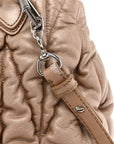 Metallic Nappa Matelasse Top Handle Satchel Cammeo