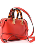 Vitello King Plexiglass Logo Embossed Mini By The Way Top Handle Boston Bag Papavero