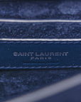 Calfskin Crocodile Embossed Medium Monogram Sunset Navy