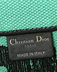 Canvas Embroidered Medium Miss D1OR Graffiti Book Tote Green Blue