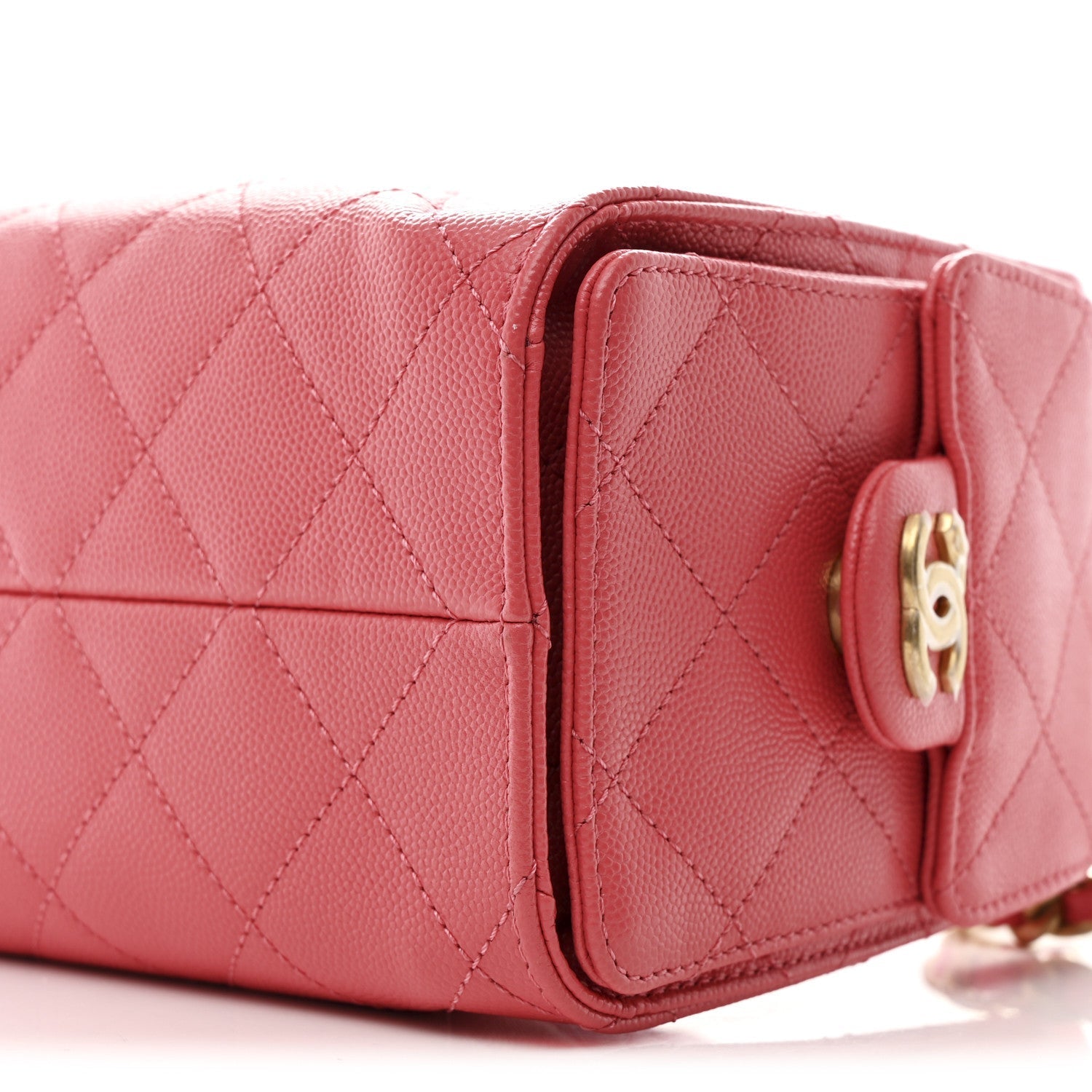 Caviar Quilted Mini CHNL 25 Handbag Coral