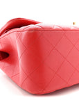 Lambskin Quilted Jumbo Double Flap Red
