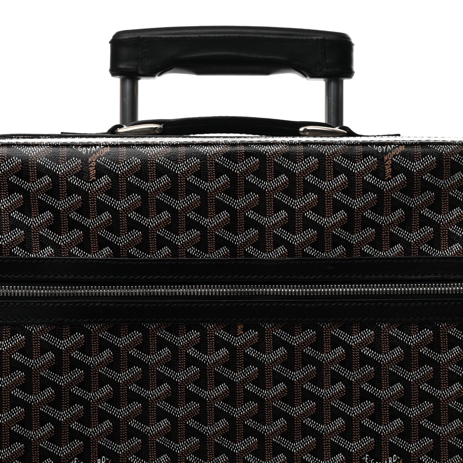 Goyardine Rolling Suitcase Trolley PM Black