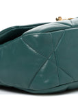 Lambskin Quilted Medium CHNL 19 Flap Green