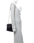 Suede Calfskin Y Quilted Monogram Small Loulou Chain Satchel Deep Marine