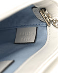 Sponge Boucle Matelasse Mini GG Marmont Shoulder Bag White Light Blue Grey