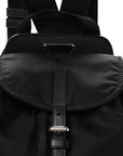 Nylon Vela Saffiano Small Cinch Backpack Black