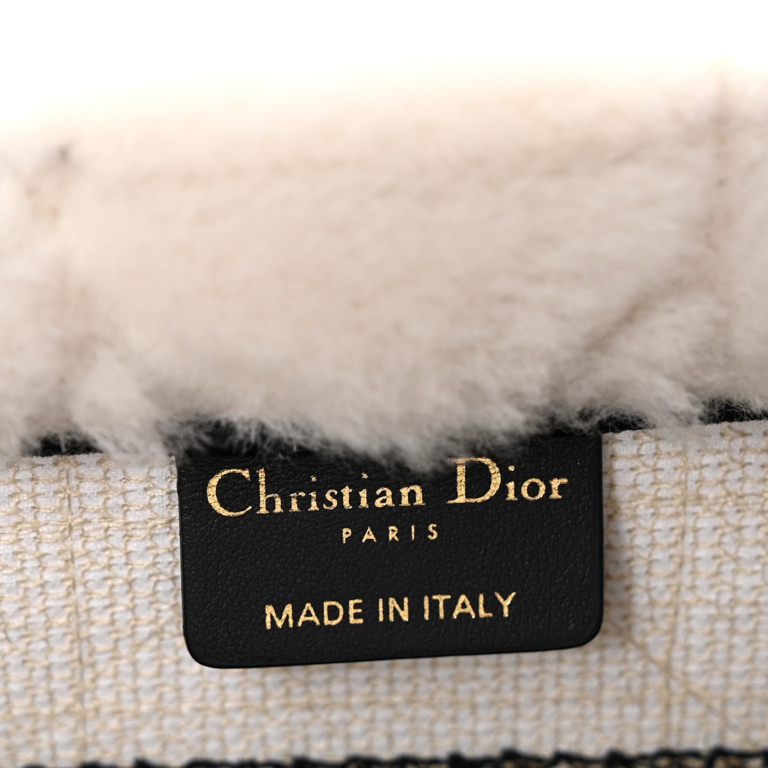 Shearling Cannage Small Book Tote Ecru Blue