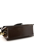 Glazed Calfskin Le Grand Bambino Midnight Brown