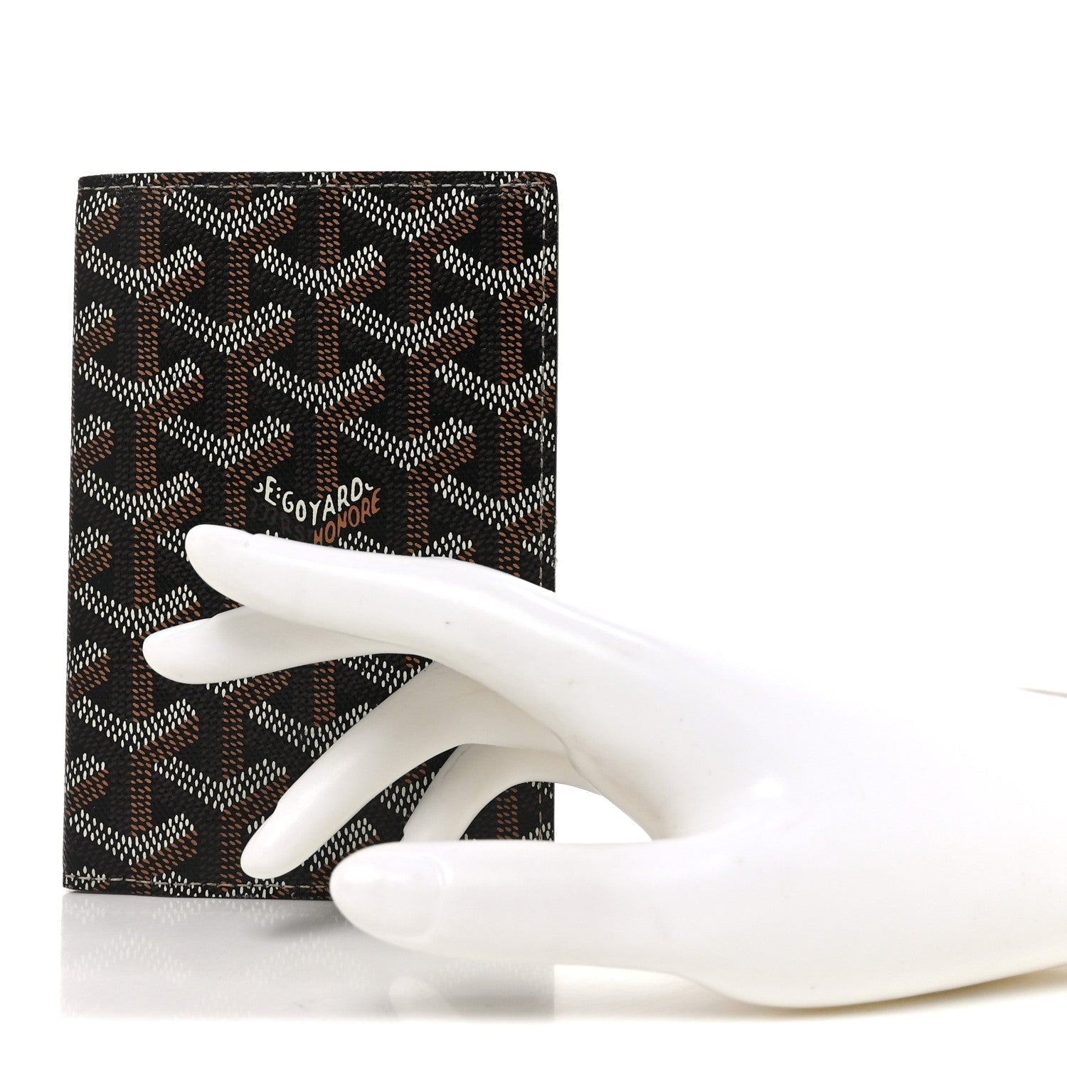 Goyardine Grenelle Passport Wallet Black Gold