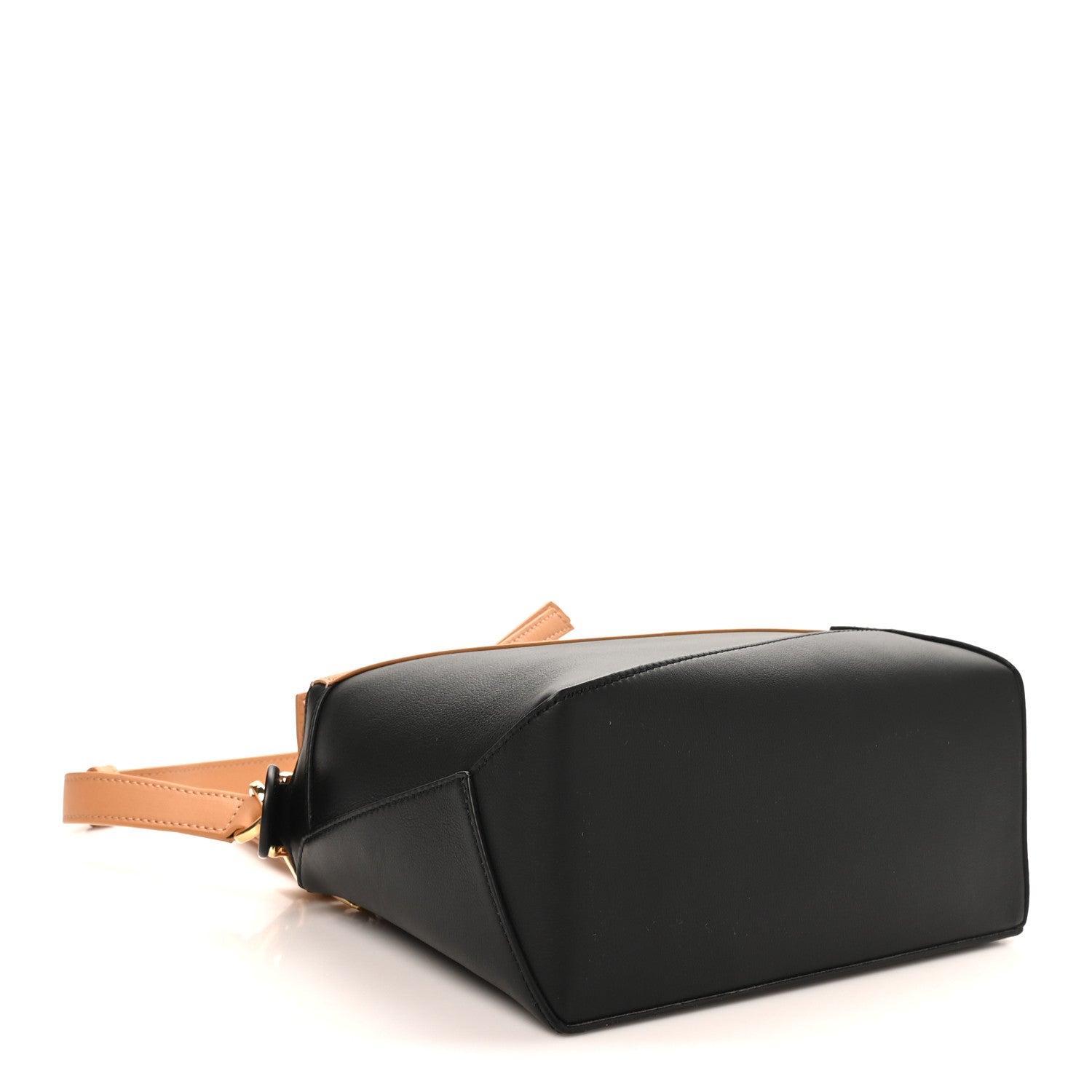 Calfskin Small Puzzle Edge Bag Warm Desert Black