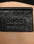 Calfskin Matelasse Super Mini GG Marmont Shoulder Bag Black