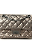 Aged Calfskin Quilted 2.55 Reissue Mini Flap Dark Silver